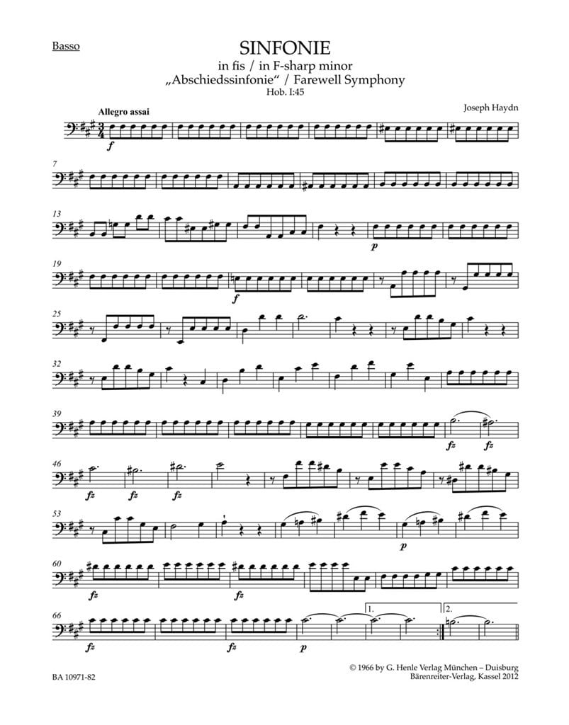 Symphony in F# minor No. 45